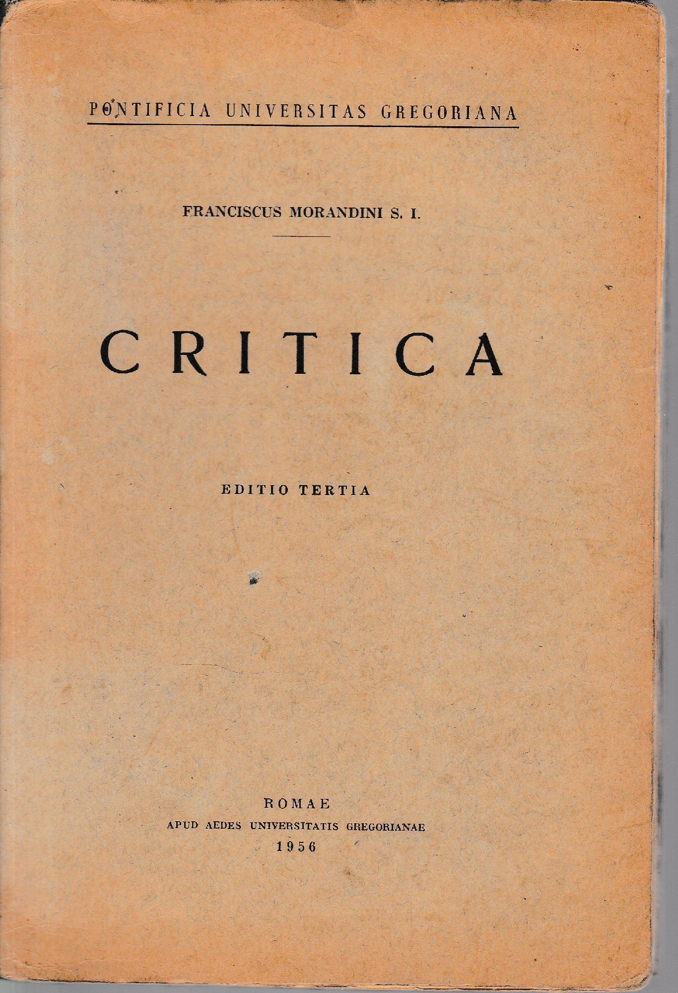 Critica - copertina