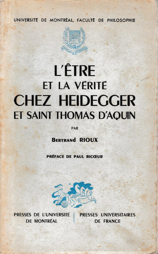 L'etre et la verité chez Heidegger et Saint Thomas D'Aquin - copertina