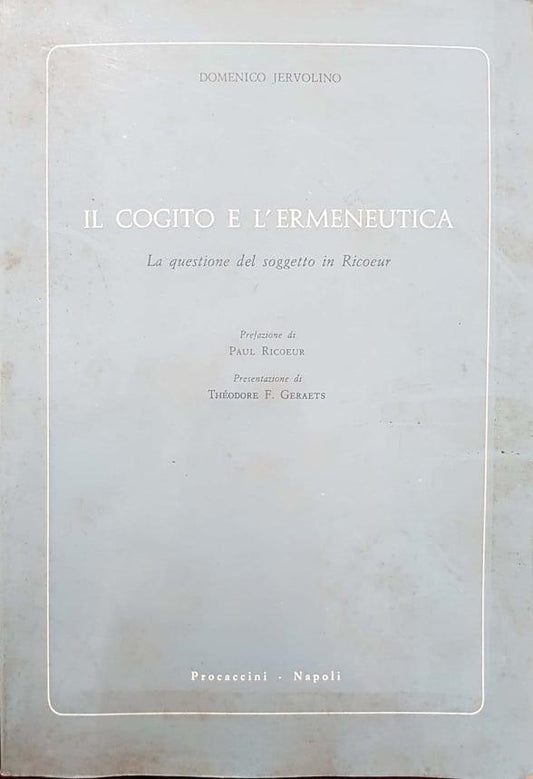 Il cogito e l'ermeneutica - copertina