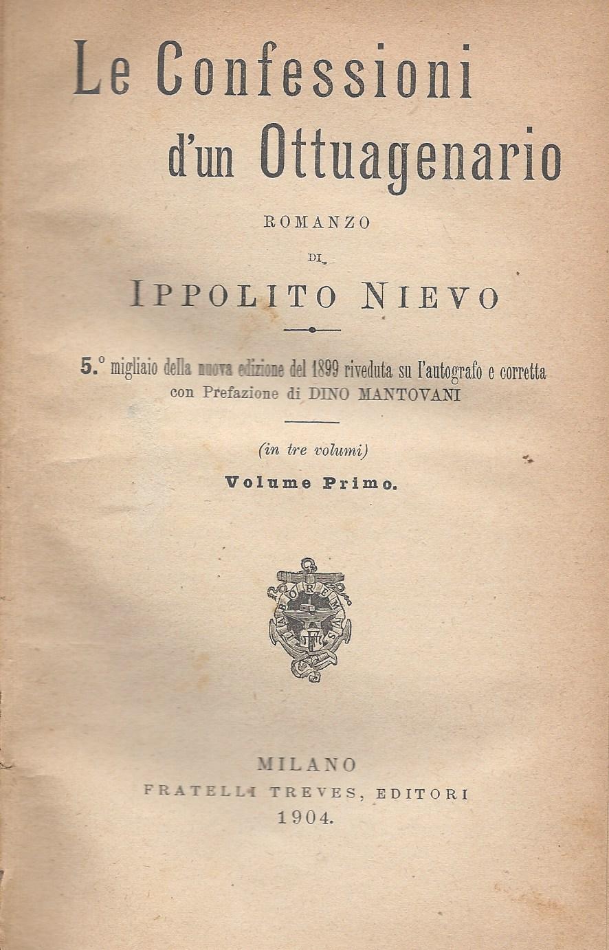 Le Confessioni d'un Ottuagenario - Vol. I - copertina