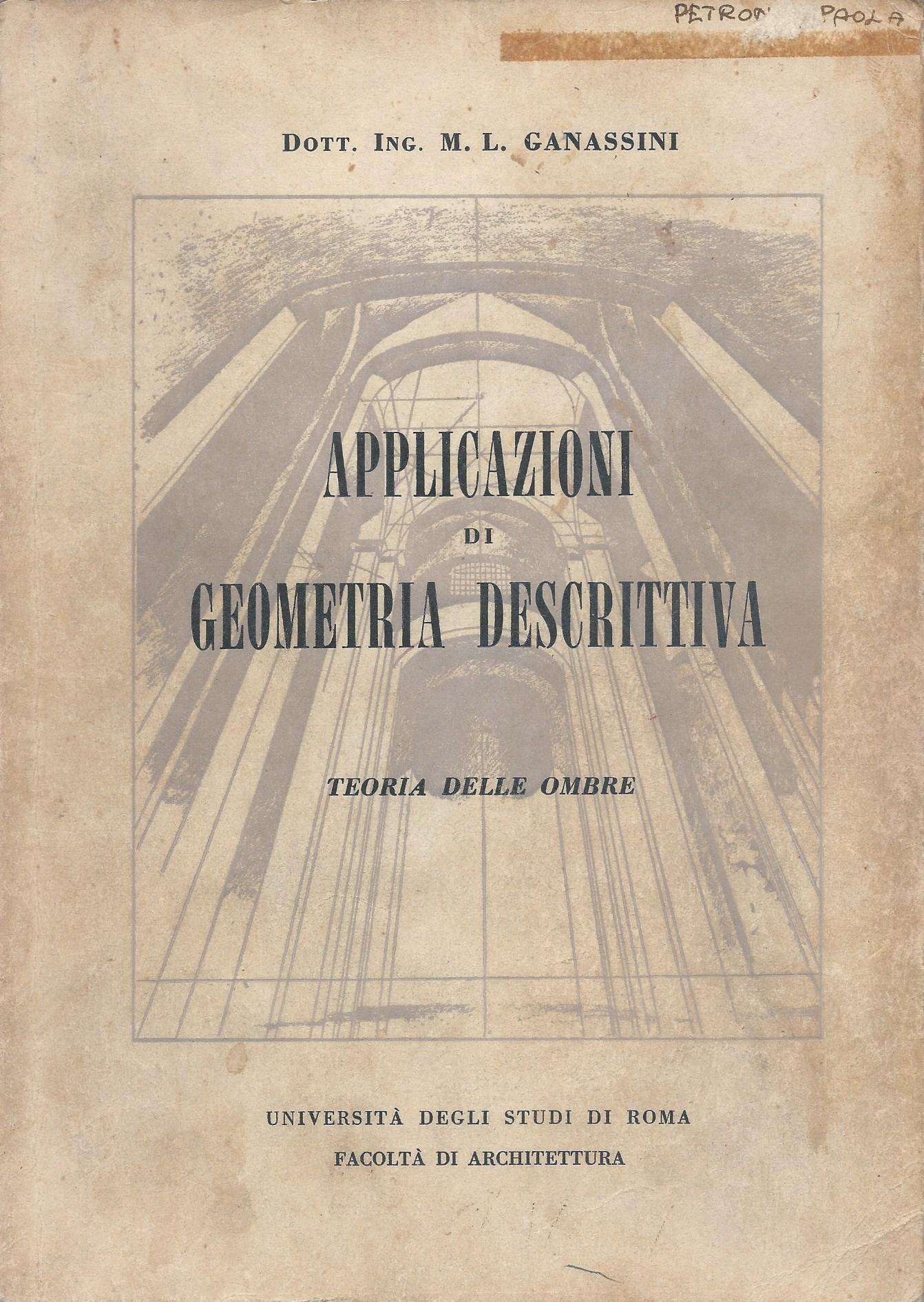Applicazioni di geometria descrittiva - copertina