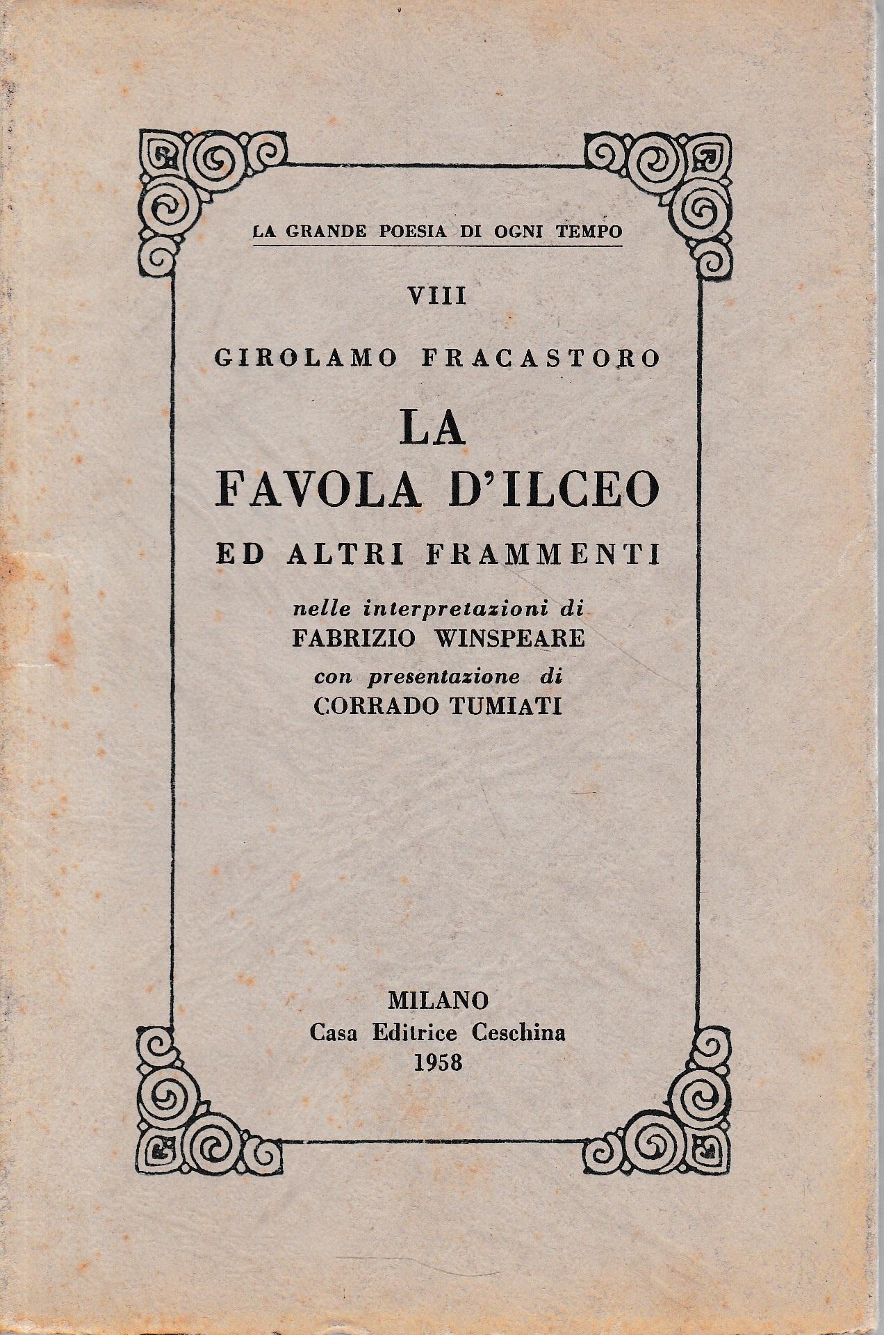 La favola d'Ilceo ed altri frammenti - copertina