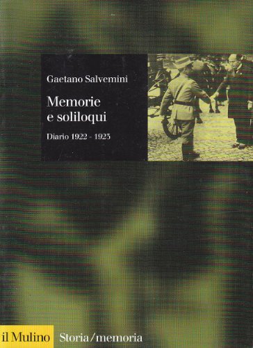 Memorie e soliloqui. Diario 1922-1923 - copertina