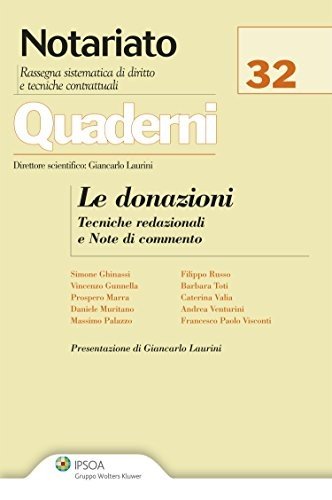 Le donazioni. Tecniche redazionali e Note di commento - copertina