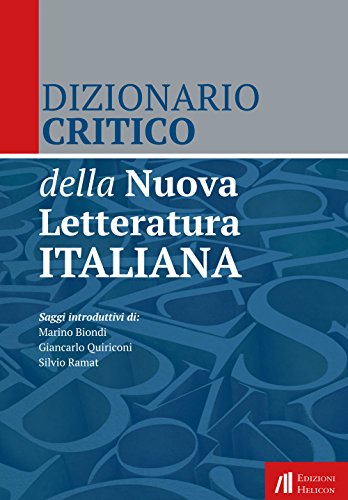 Dizionario critico della nuova letteratura italiana - copertina