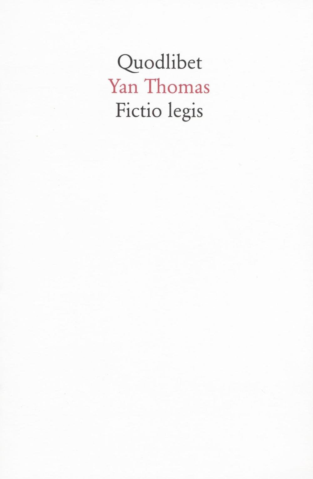 Fictio legis - copertina