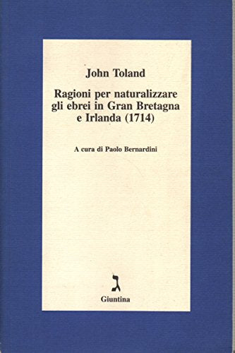 Ragioni per naturalizzare gli ebrei in Gran Bretagna e Irlanda (1714) - copertina