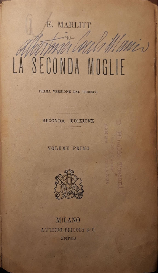 La seconda moglie (Volume primo p. 200; Volume secondo p. 197) - copertina