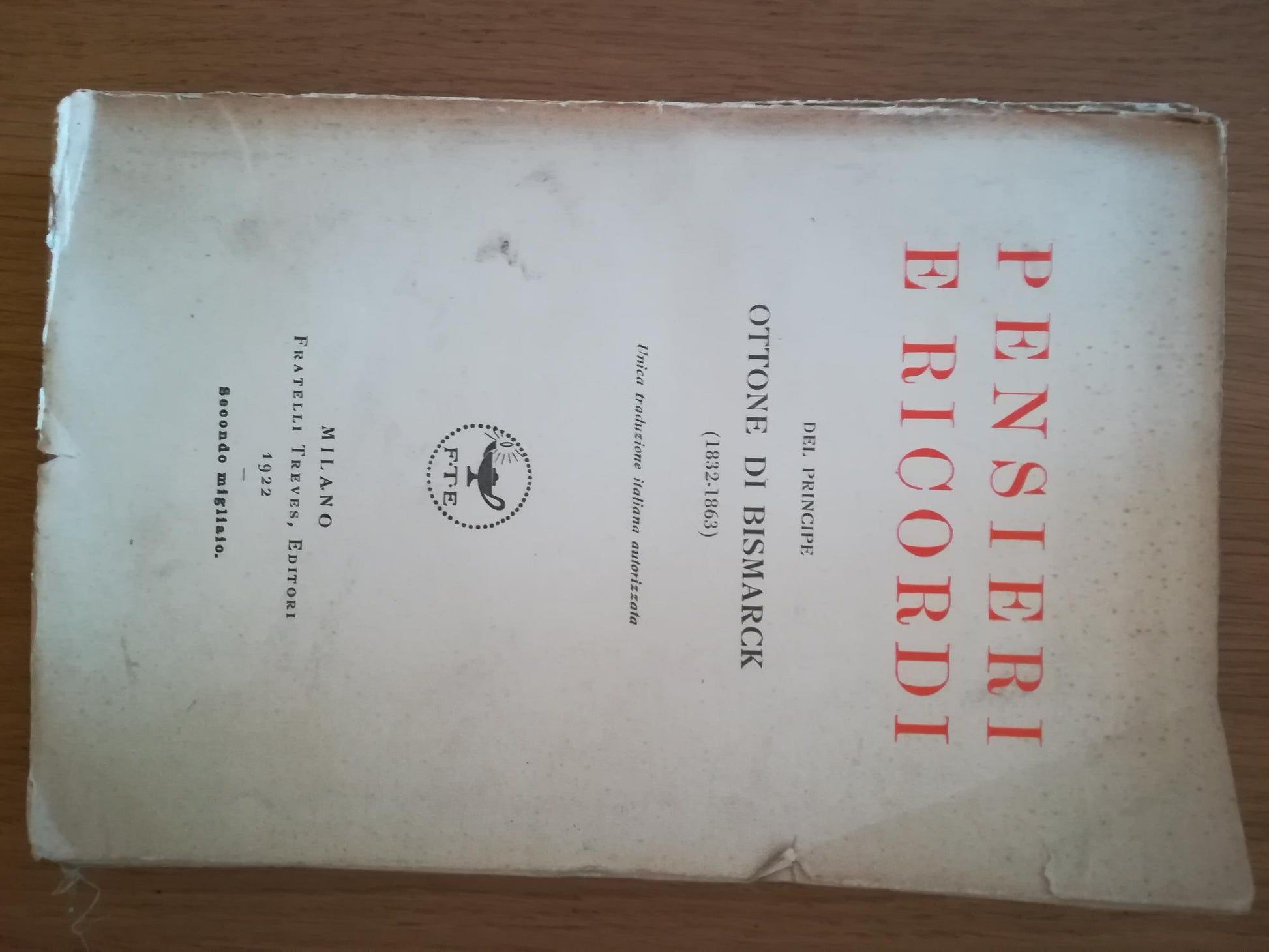 Pensieri e ricordi (1832 - 1863) - copertina