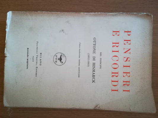 Pensieri e ricordi (1832 - 1863) - copertina