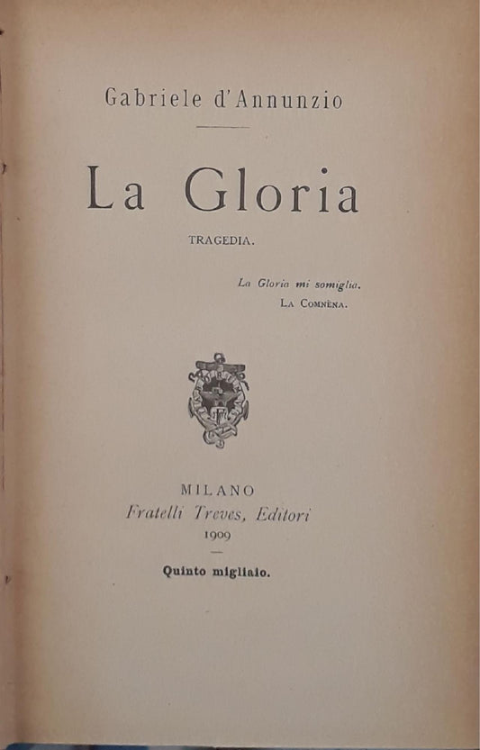 La gloria: tragedia - copertina