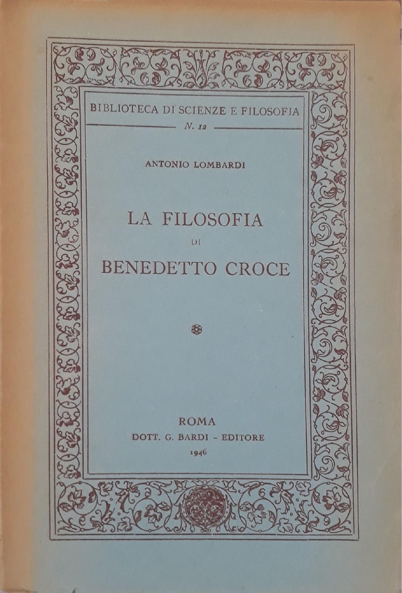 La filosofia di Benedetto Croce - copertina