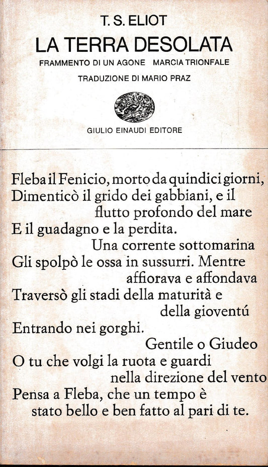 L atrre desolata. Teso originale a fronte. - copertina