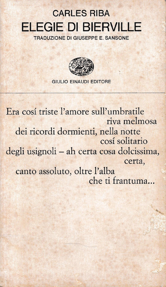 Elegie di Bierville. Testo catalano a fronte. - copertina