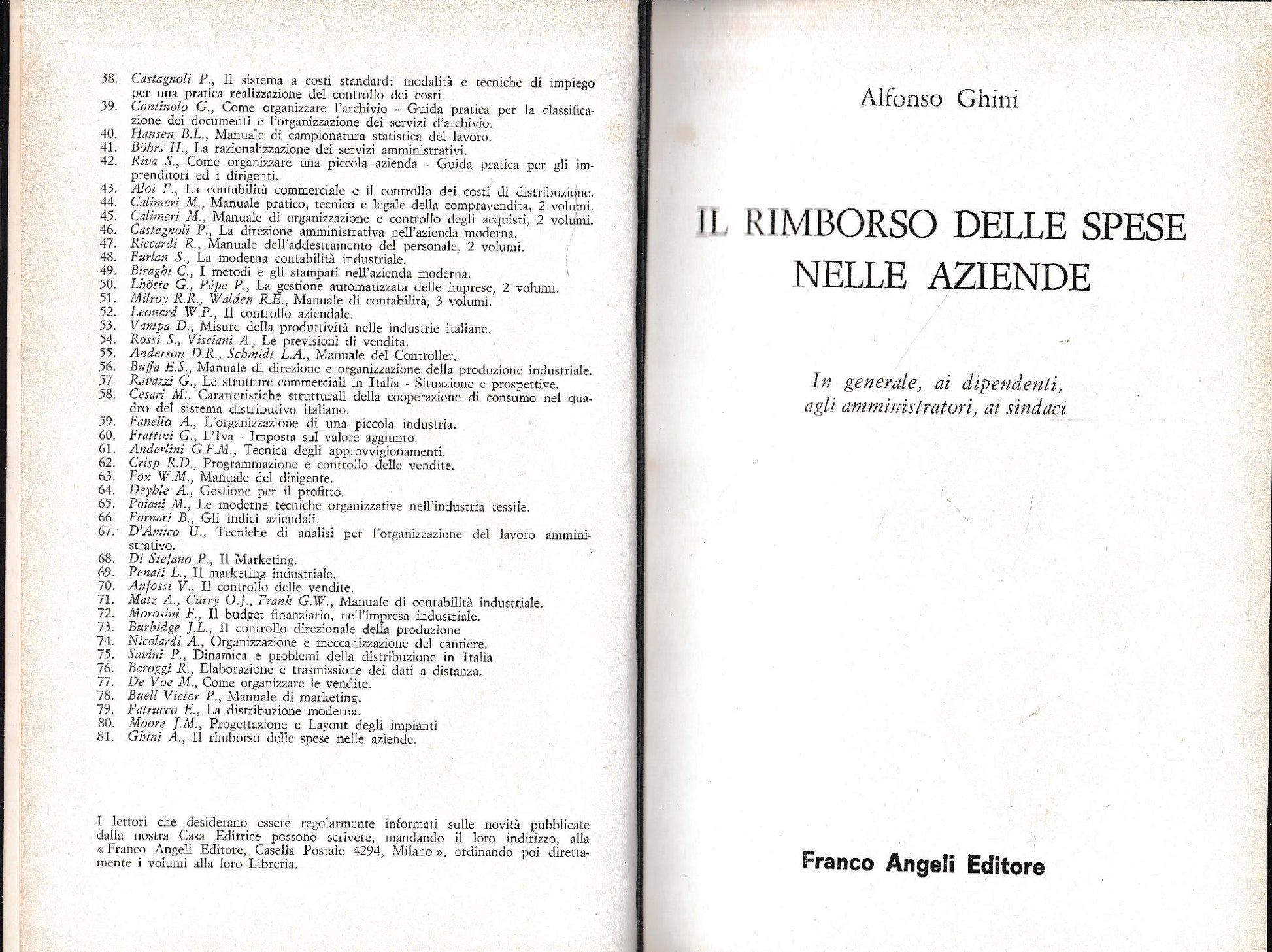 Il rimborso delle spese nelle aziende - copertina