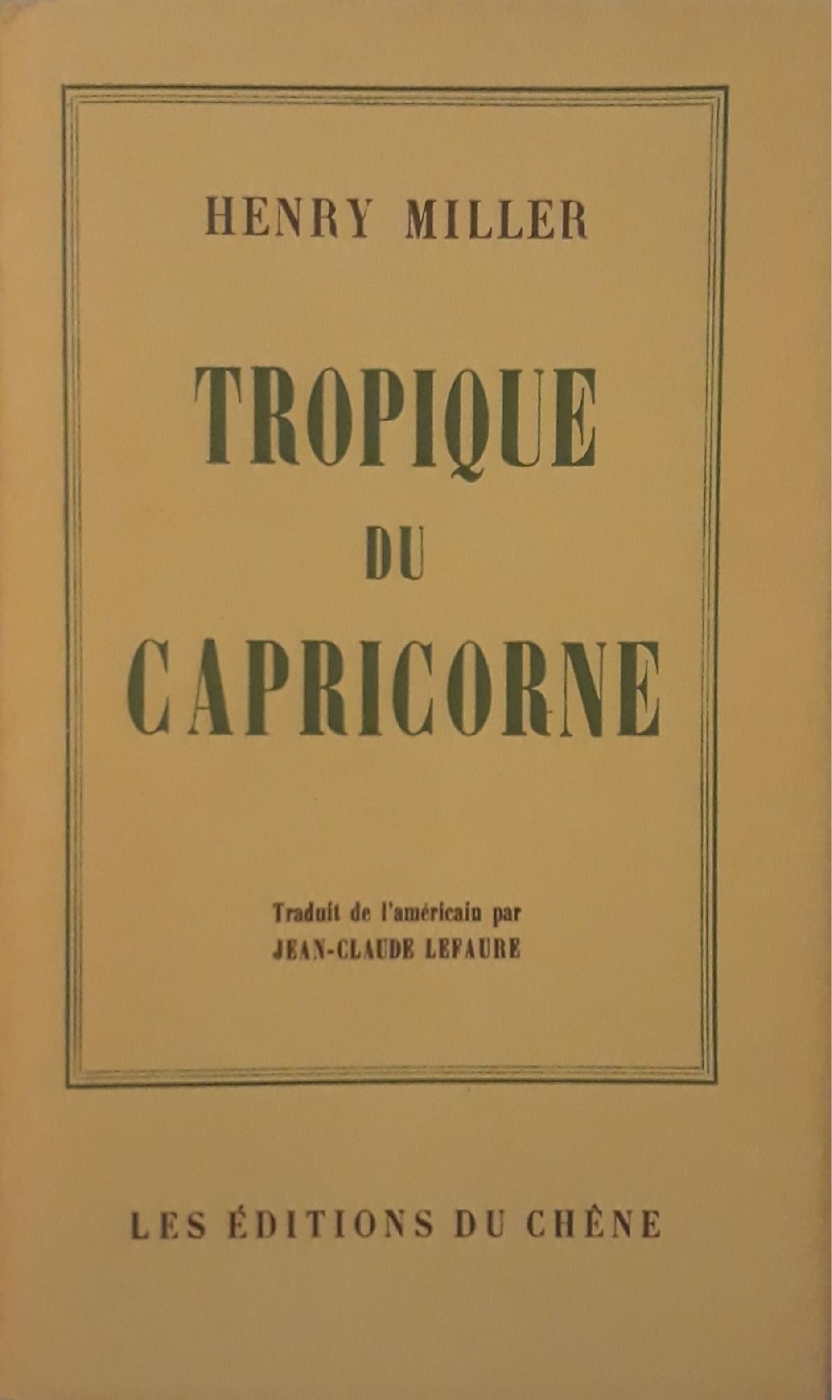 Tropique du capricorne - copertina