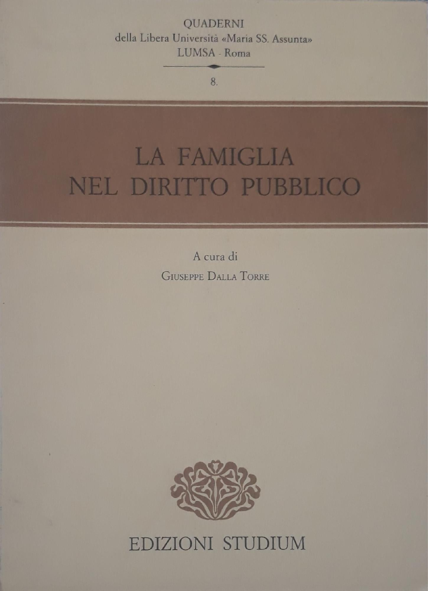La famiglia nel diritto pubblico - copertina