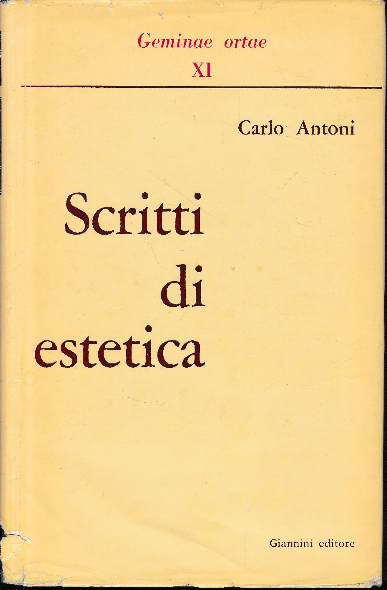 Scritti di estetica - copertina