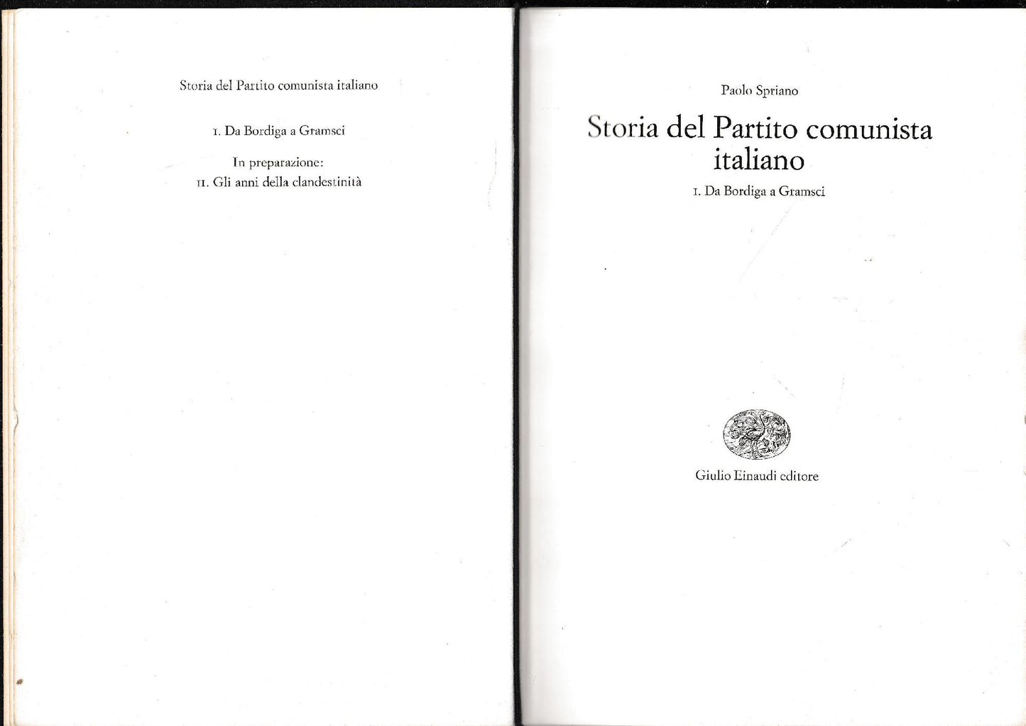 Storia del Partito comunista italiano, 1° volume. - copertina