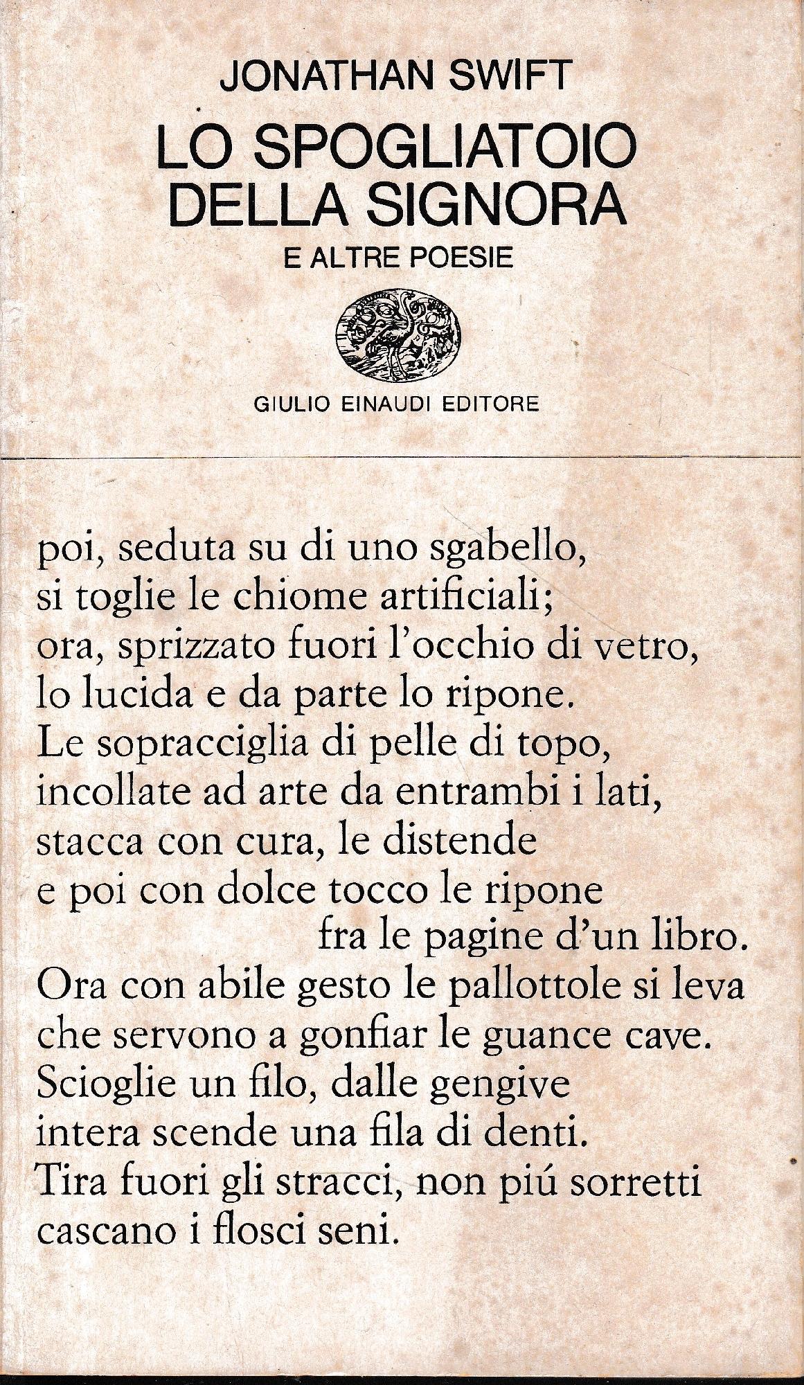 Lo spogliatoio della signora e altre poesie. Testo inglese a fronte. - copertina