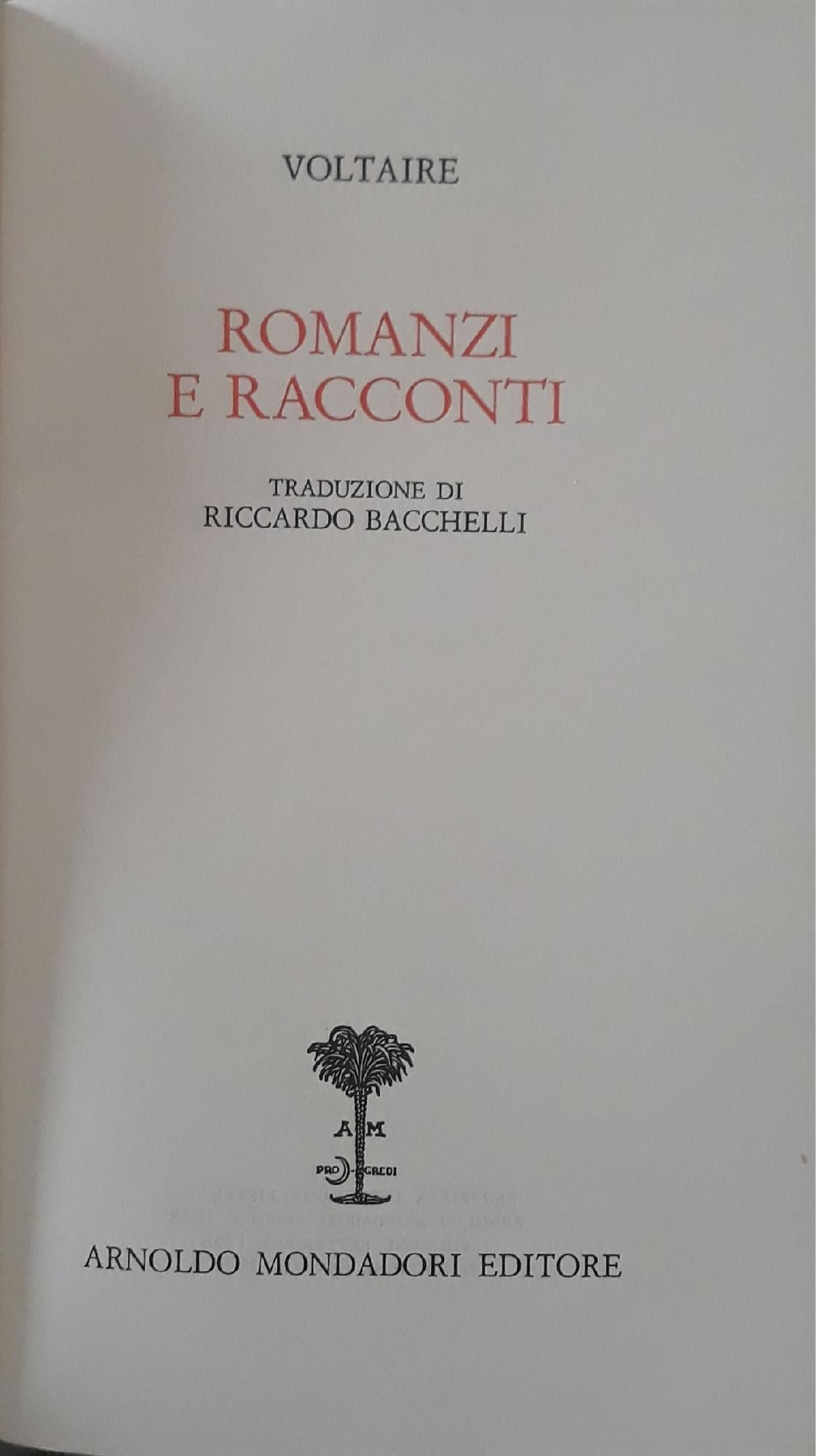 Romanzi e racconti - copertina