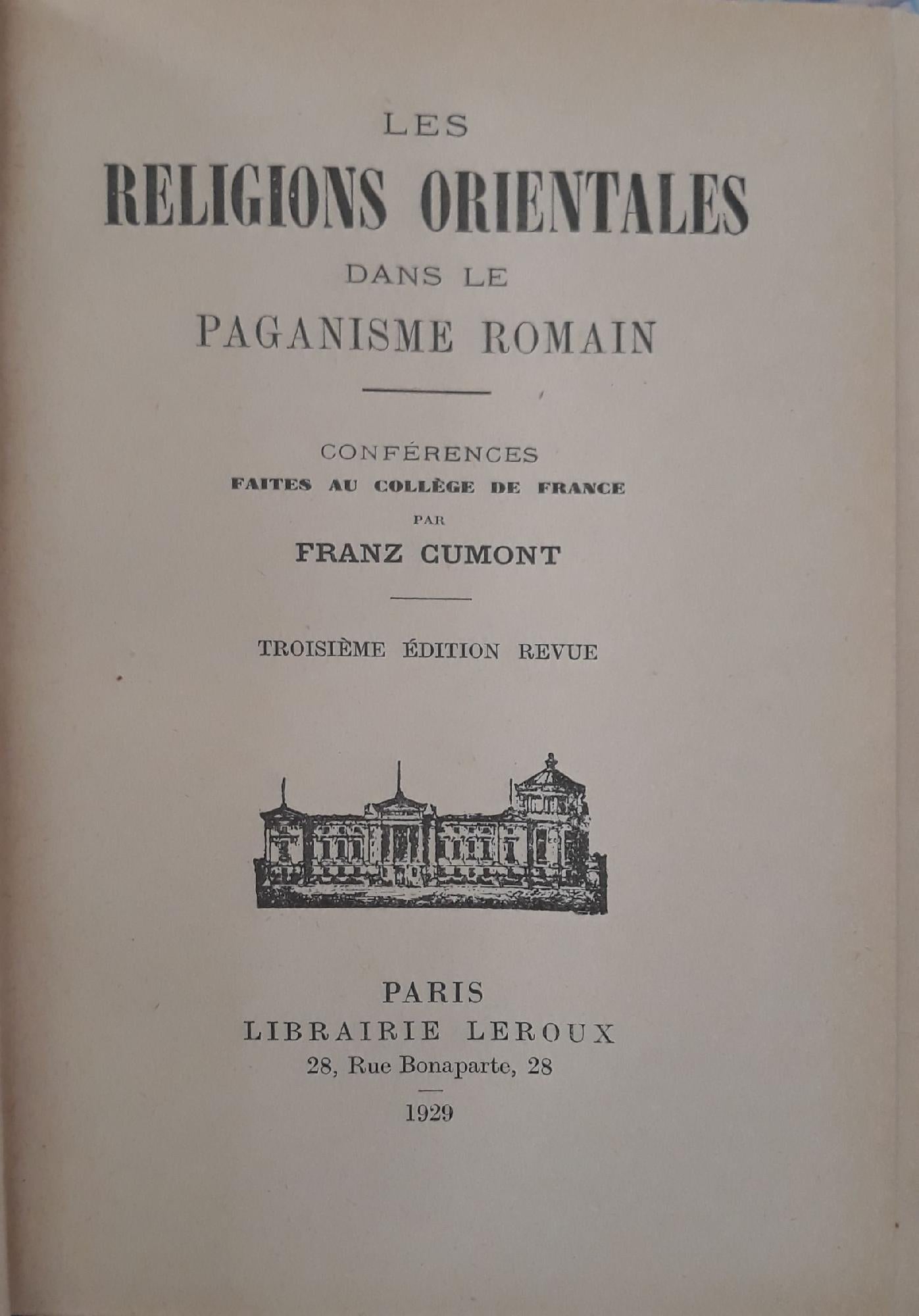 Les religions orientales dans le paganisme romain - copertina