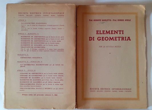 Elementi di Geometria per la scuola media - copertina