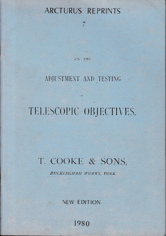 Adjustement and testing of telescopic objectives - copertina