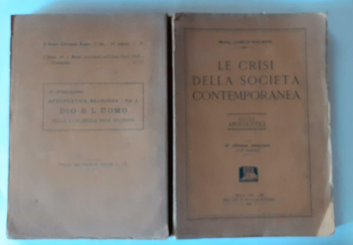 Le crisi della societa' contemporanea. Studi apologetici - copertina