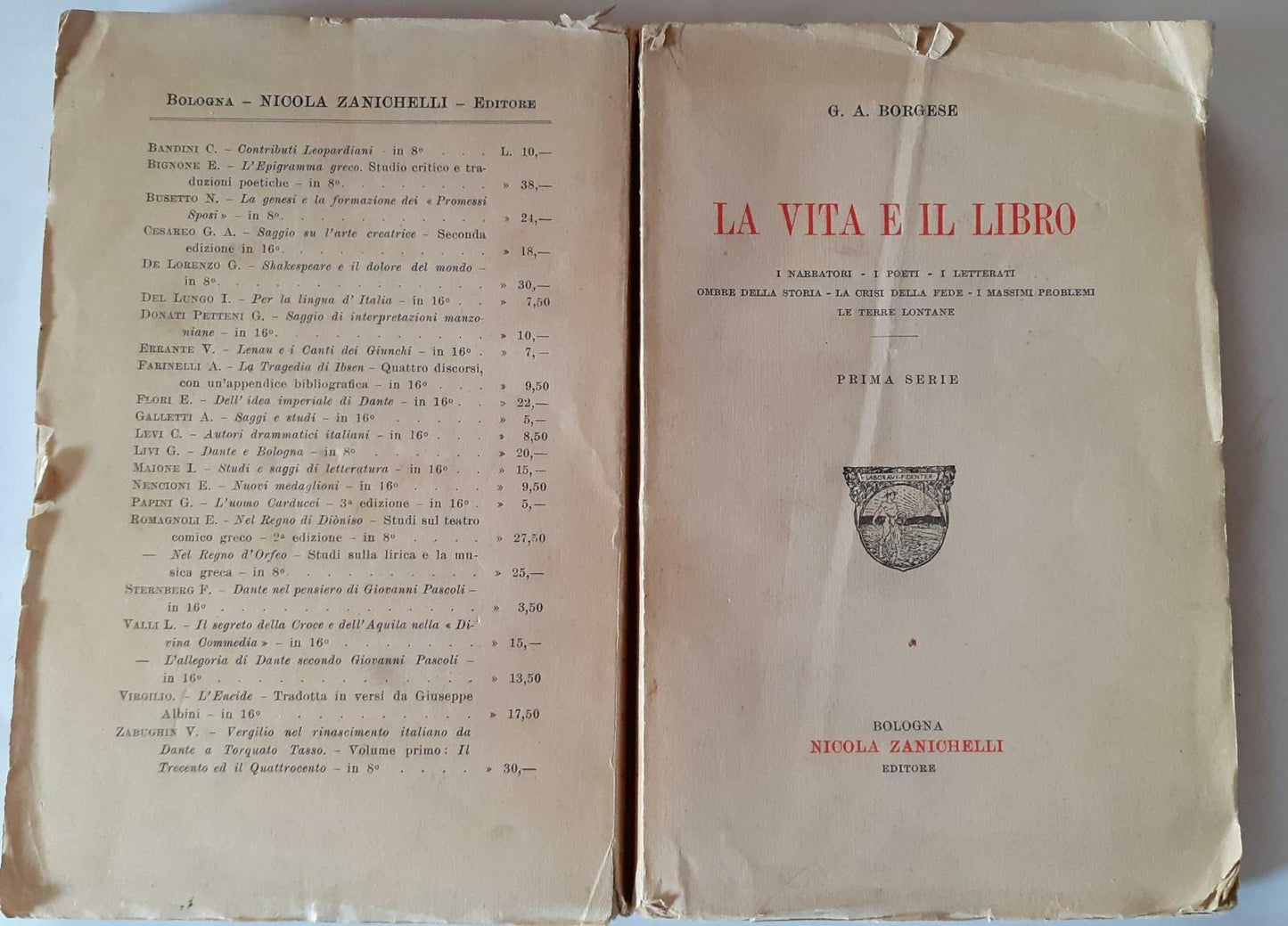 La vita e il libro - copertina