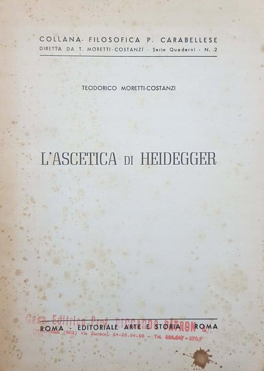 L'ascetica di Heidegger - copertina