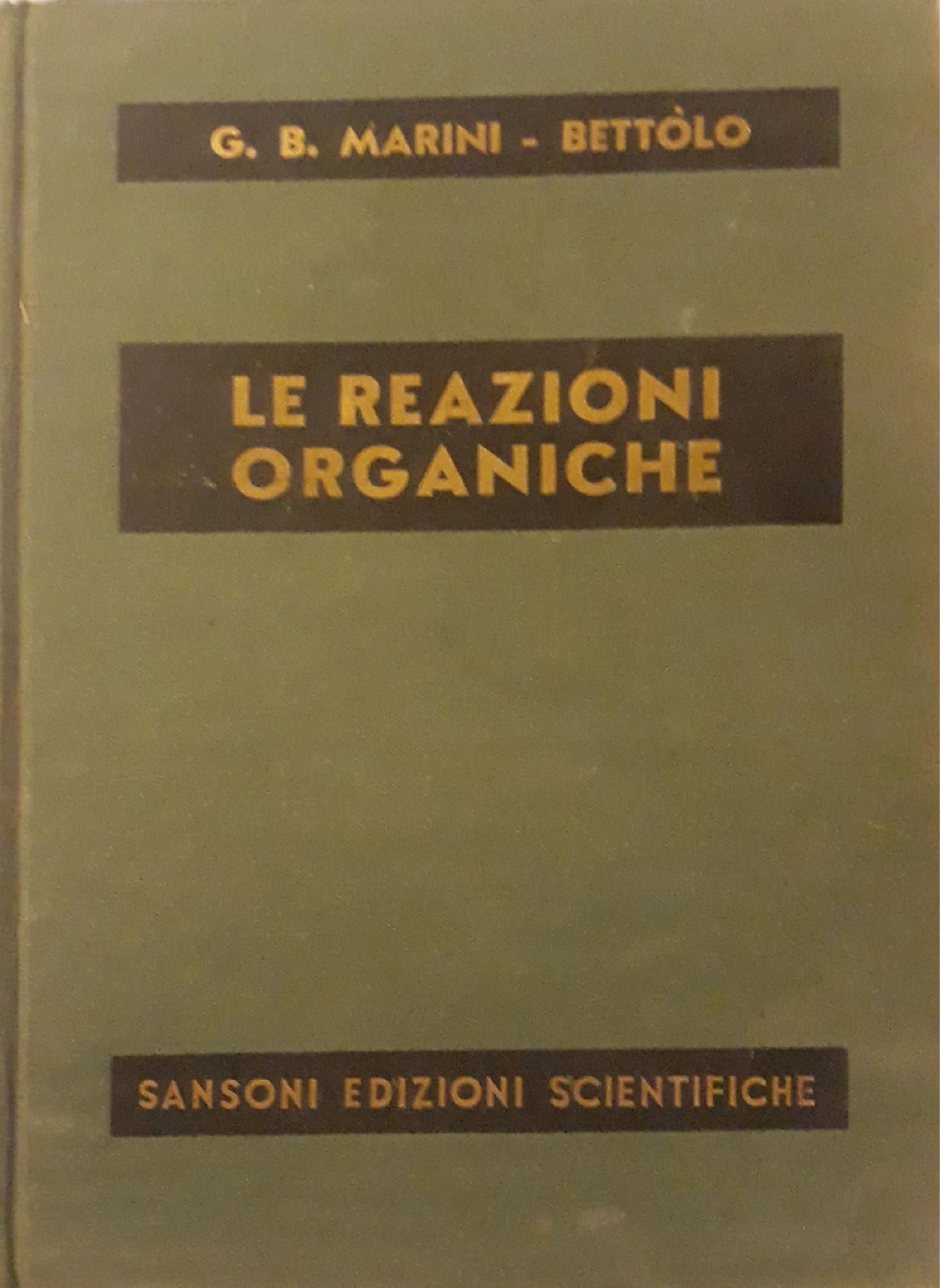 Le reazioni organiche - copertina