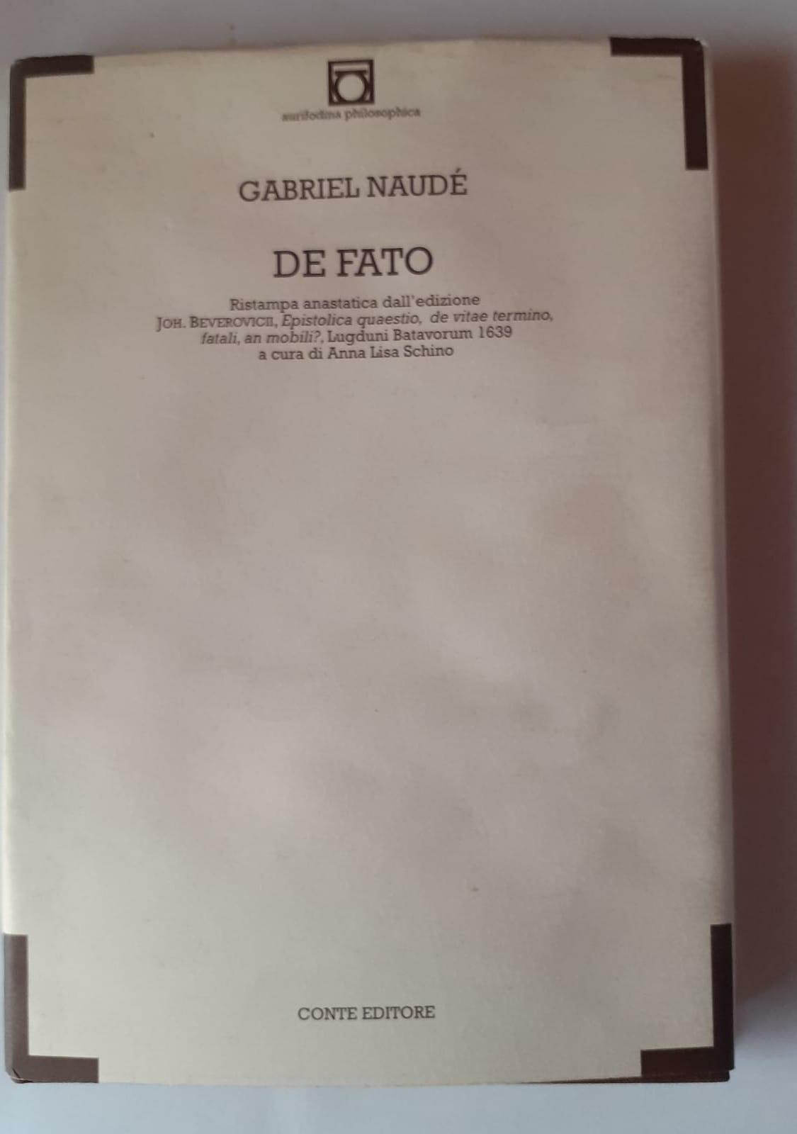 De fato (rist. anast. 1639) - copertina