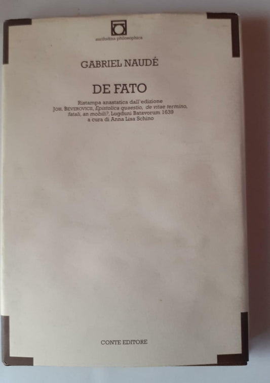 De fato (rist. anast. 1639) - copertina