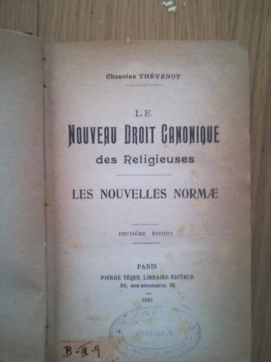 Le Nouveau droit canonique des religieuses - copertina