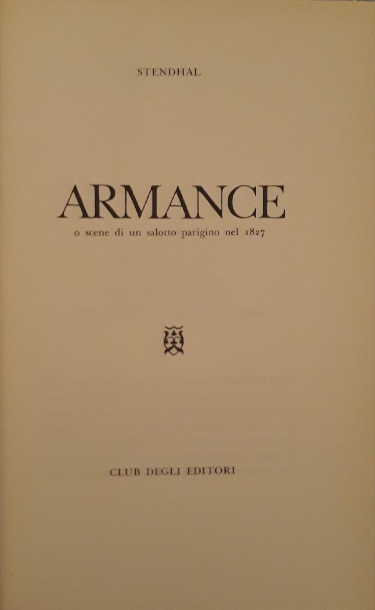 Armance o scene di un salotto parigino nel 1827 - copertina
