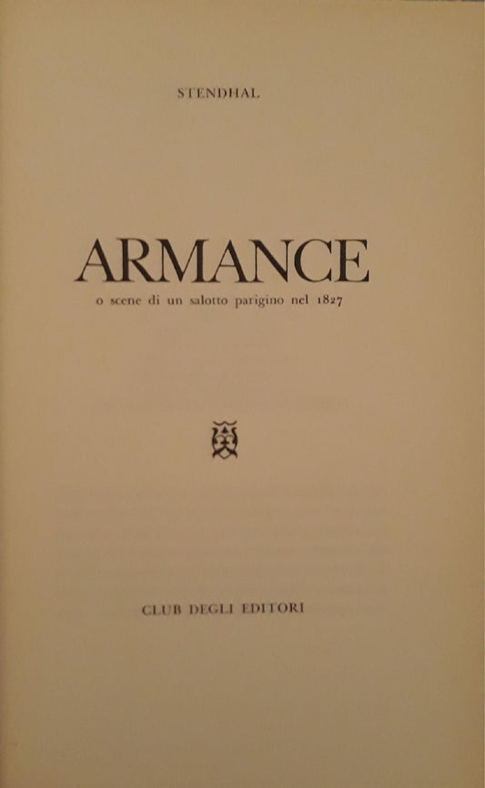 Armance o scene di un salotto parigino nel 1827 - copertina