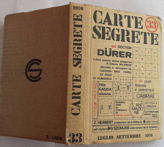 Carte segrete Anno X Luglio-Settembre 1976 - copertina