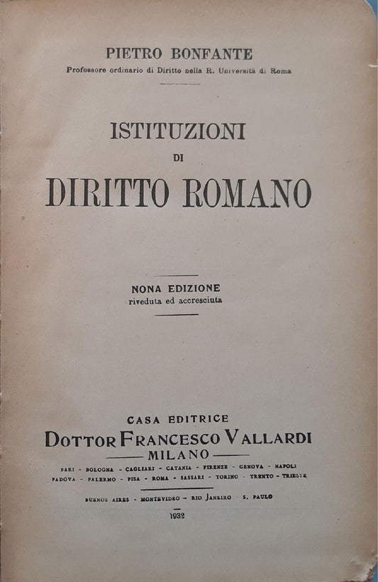 Istituzioni di diritto romano - copertina