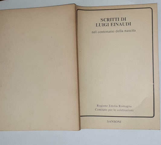 Scritti di Luigi Einaudi - copertina
