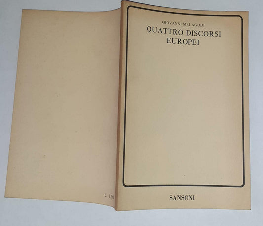 Quattro discorsi europei - copertina