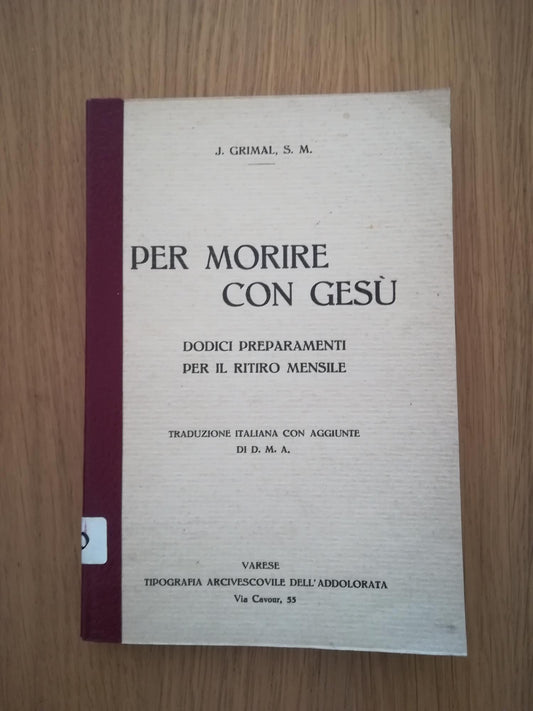 Per morire con Gesù - copertina