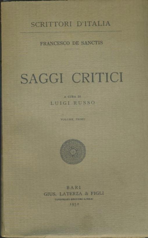 Saggi critici. 3 volumi - copertina