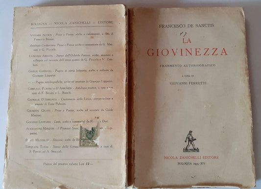 La Giovinezza frammento autobiografico - copertina