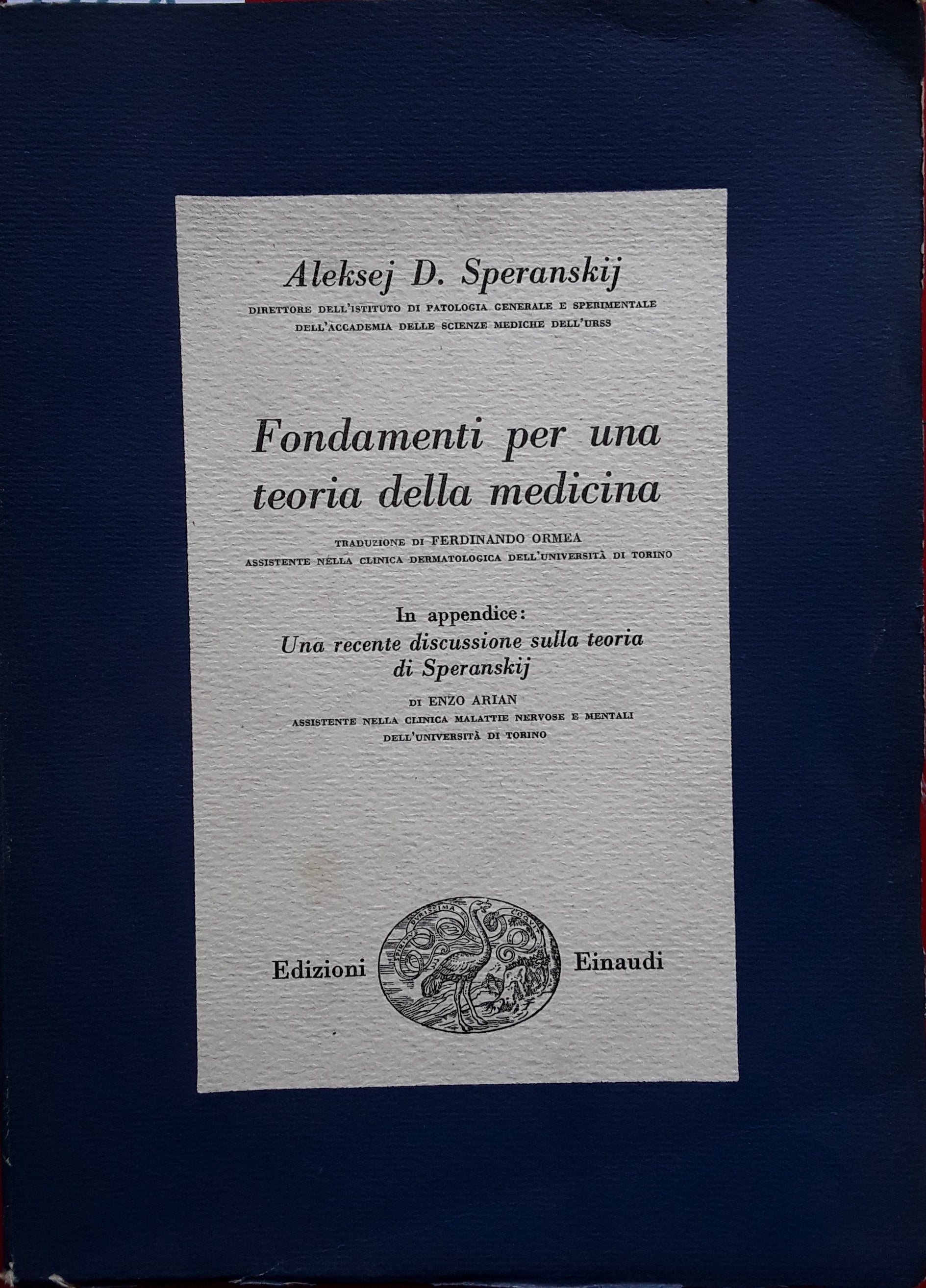 Fondamenti per una teoria della medicina - copertina
