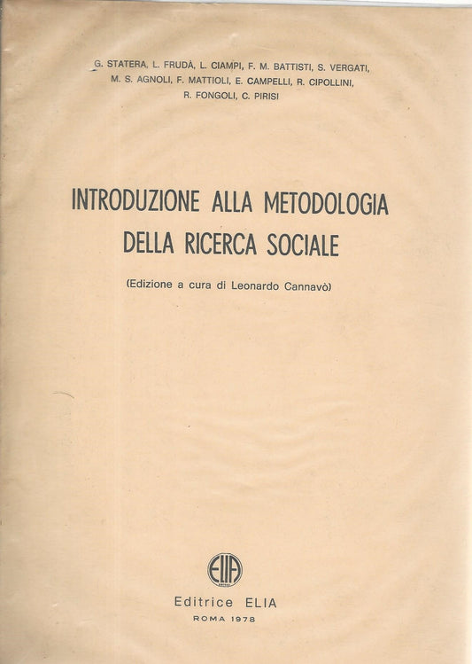 Introduzione alla metodologia della ricerca sociale - copertina