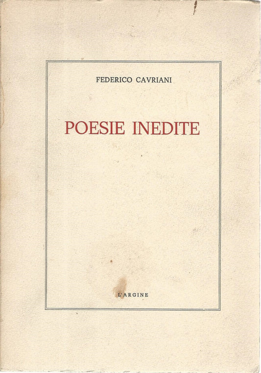 Poesie inedite - copertina