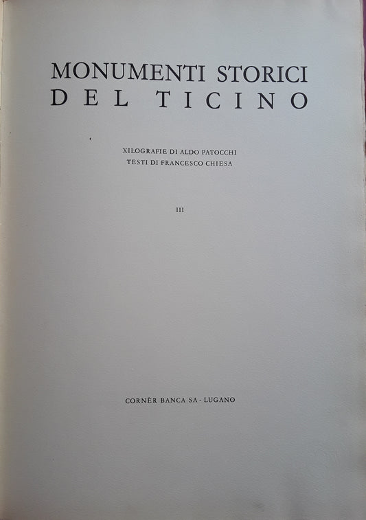 Monumenti storici del Ticino. Volume III - copertina