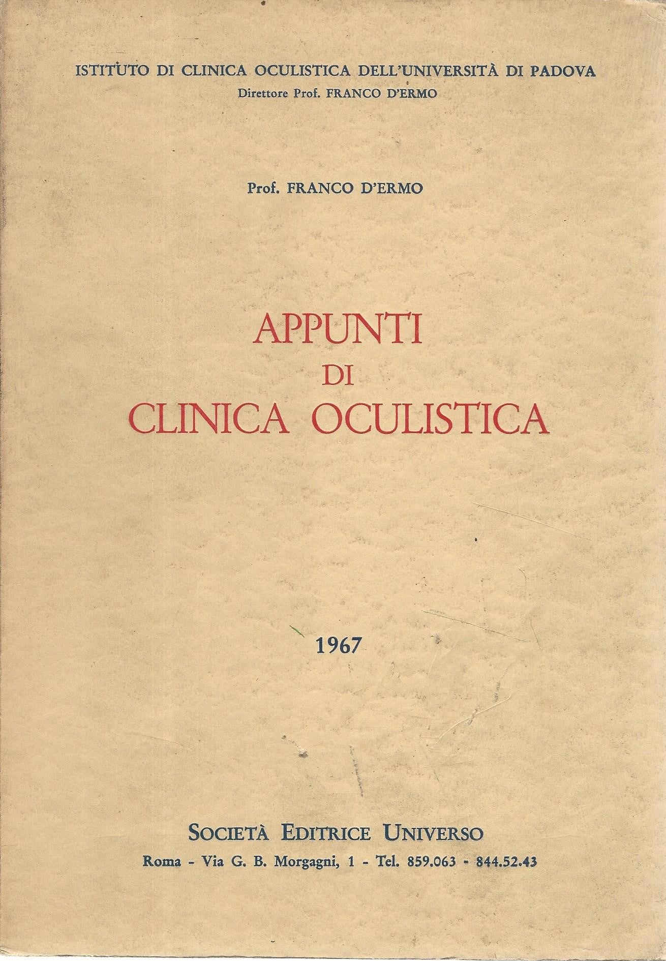 Appunti di clinica oculistica - copertina