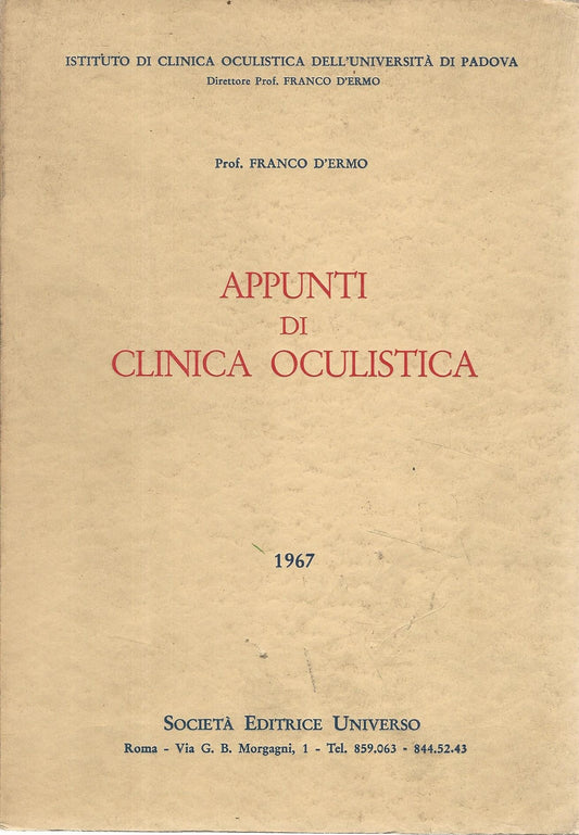 Appunti di clinica oculistica - copertina